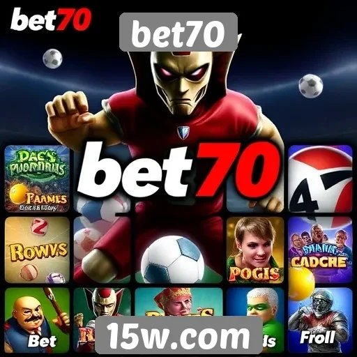 Variedade de jogos disponíveis na plataforma bet70